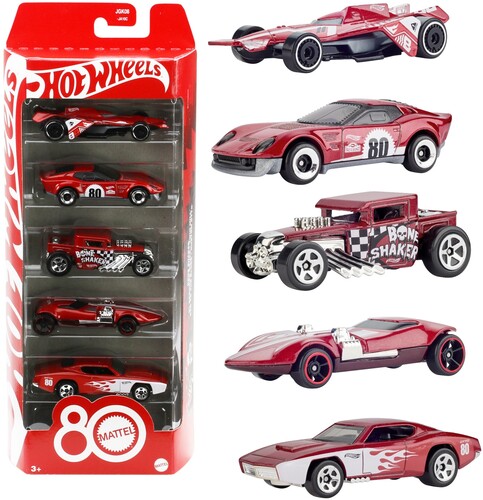 HOT WHEELS 5 PACK MATTEL 80TH ANNIVERSARY