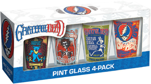 GRATEFUL DEAD TOUR DRINKING GLASS SET 4-PCK 16OZ