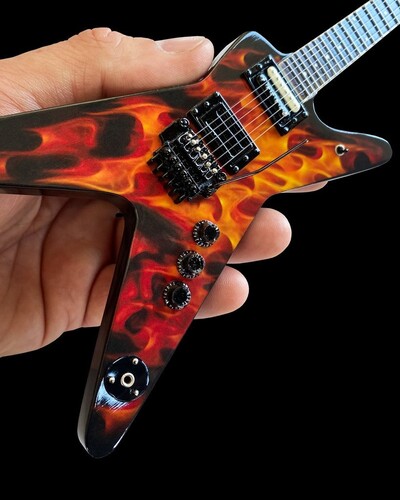 Dimebag Dean Dime O Orange Flame ML 10 Inch Miniature Guitar Replica
