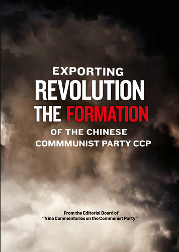 Exporting Revolution - the Formation of the Chines - Exporting Revolution - The Formation of the Chinese Communsit Party CCP