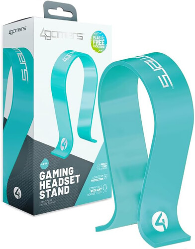 PC Accessory:  4Gamers Panther Headset Stand - Aqua:  Compatible with PC, PS5, Xbox X|S