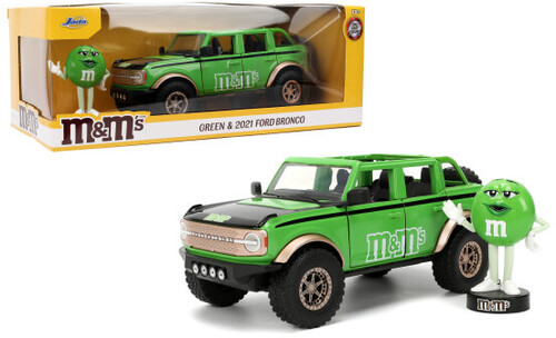 HWR M&M '21 FORD BRONCO WITH GREEN M&M METAL FIG