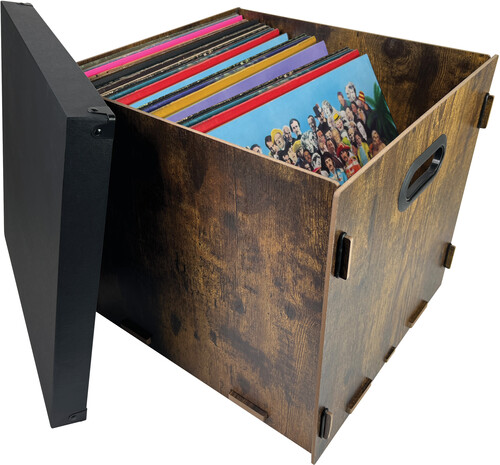 Snap-N-Store - Wood Vinyl Storage Crate (12") - Brown SNS03394
