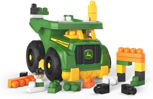 MEGA BLOKS - First Builders John Deere: Large Dump Truck, 25 Piece Toddler Buiding Toy & Storage