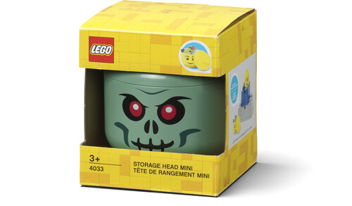 LEGO STORAGE HEAD MINI GREEN SKELETON