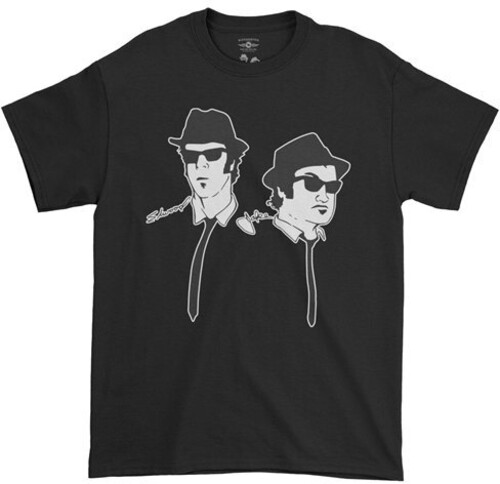 The Blues Brothers - Silhouette - Heavy Cotton T-Shirt - Medium Black