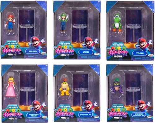 Super Mario Galaxy Movie - Mini-figures with Star Launcher Accessory 12pc Wave 1 Assortment