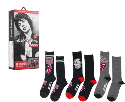 Perri's - Rolling Stones - Crew Socks (Assorted Styles 3 Pack Gift Box)