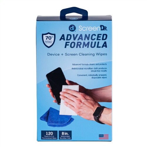 Digital Innovations 32348 ScreenDr Advanced Formula Device Wet Wipes 120 Count
