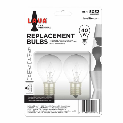 LAVA LAMP 40W LIGHT BULB 2 PCK FOR 17/ 16.3 LAMPS