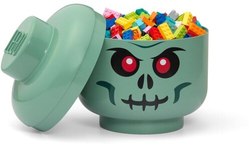 LEGO STORAGE HEAD LARGE GREEN SKELETON