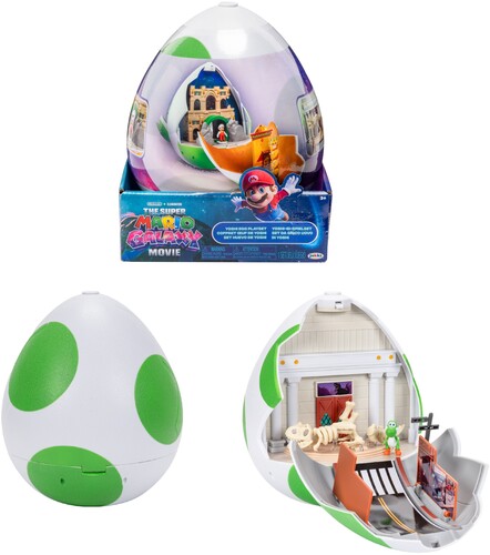 Super Mario Galaxy Movie - Yoshi Egg Playset with 1.5" Yoshi & Exclusive Fire Mario Figures