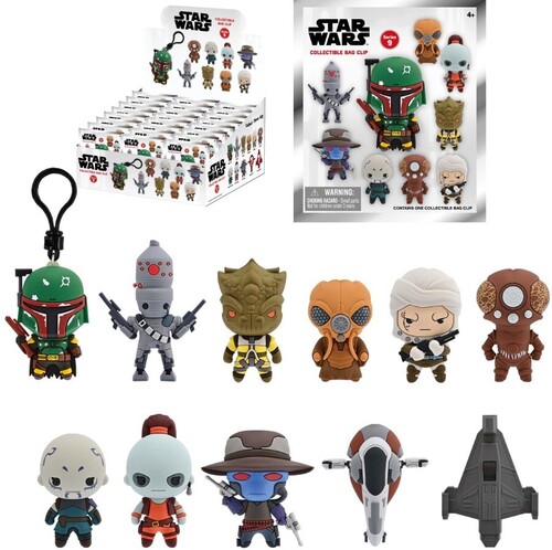 STAR WARS BOUNTY HUNTERS 3D BAG CLIP S9 24CT PDQ|alliance entertainment
