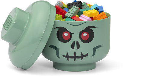 LEGO STORAGE HEAD SMALL GREEN SKELETON