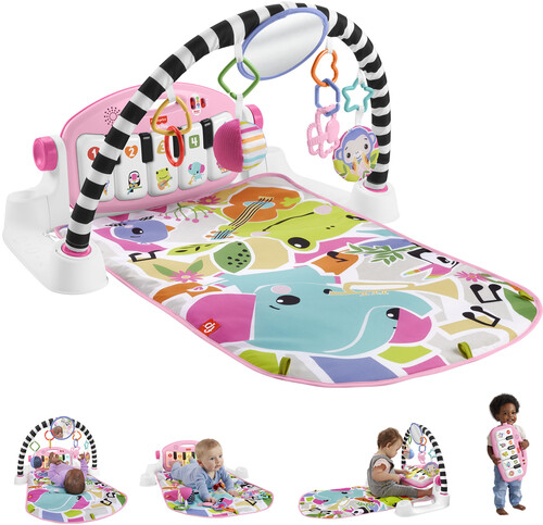 Fisher Price - Glow and Grow Kick & Play Piano Gym, Pink