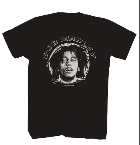 Bob Marley - Round Photo T-Shirt - Medium Black ZRBM0672A2