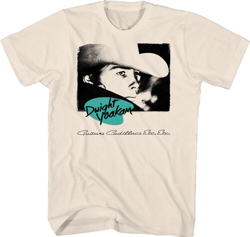 DWIGHT YOAKAM GTRS/ CADILLACS T-SHIRT LRG NAT