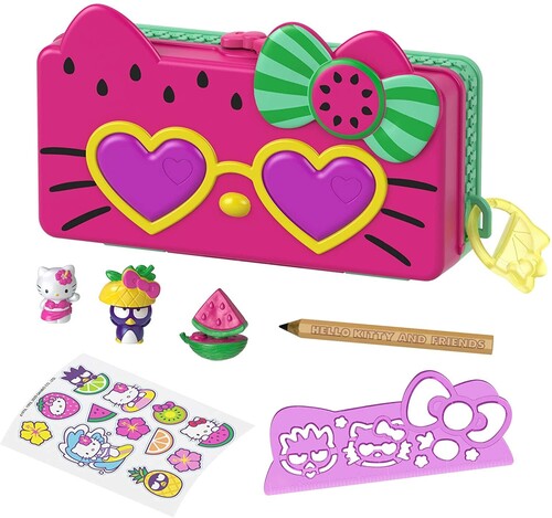 Sanrio - Mattel - Hello Kitty and Friends Minis Watermelon Beach Party Pencil Case Playset (Sanrio)