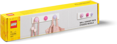 LEGO Wall Hanger Rack, Light Pink, Dark Pink & Light Purple