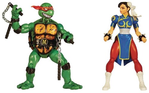 TMNT VS STREET FIGHTER MICHELANGELO VS CHUN-LI 2PK