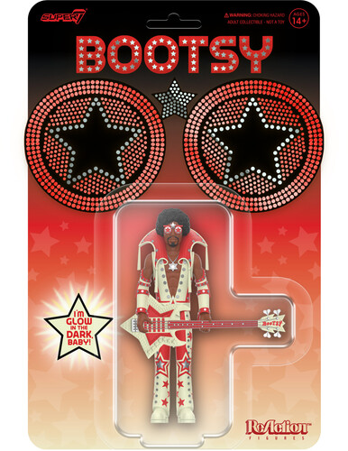 Bootsy Collins Figures Wv3 - Bootsy Collins (Glow) - Super7 - Bootsy Collins - ReAction Figures Wv3 - Bootsy Collins (Glow) vinyl record cover
