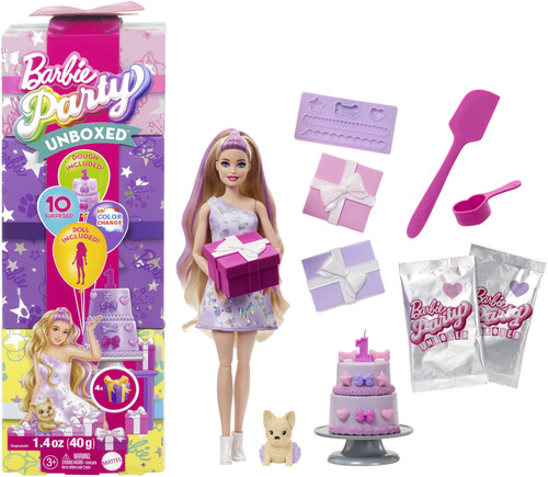 Mattel - Barbie Party Unboxed Doll & Accessories, Pet Birthday Series Birthday Bows Set