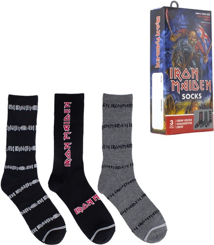 PERRI'S IRON MAIDEN CREW SOCKS 3 PACK GIFT BOX
