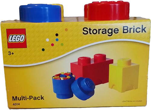 LEGO Stackable Storage 3-Piece Multipack, Red, Blue & Yellow