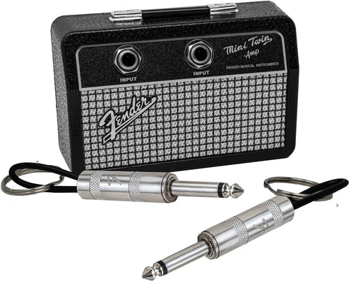 Pluginz - Fender - Jack Rack Mini - Black & Silver with 2 Guitar Plug Keychains