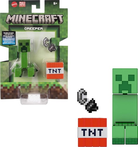 MINECRAFT 3 25IN CREEPER FIGURE WITH ACCESSORIES