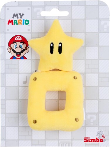 SUPER MARIO BABY 6IN PLUSH STAR WITH RATTLE