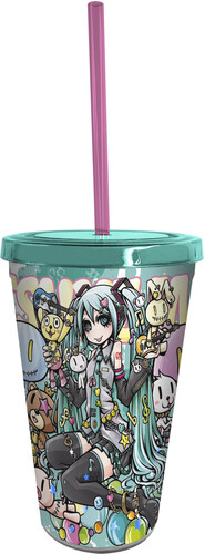 Hatsune Miku - Plastic Tumbler with Straw - Band 16 Oz.