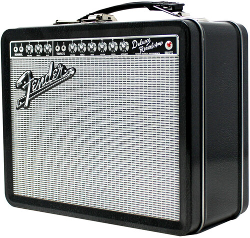 PLUGINZ FENDER AMP TIN LUNCH/ STASH BOX BLK SLV GRI