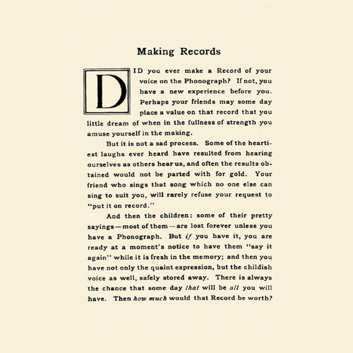 Making Records: Home Recordings 1890-1920 (Various Artists)
