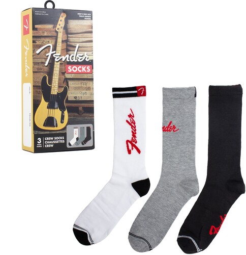 Perri's - Fender - Crew Socks (Assorted Styles 3 Pack Gift Box)