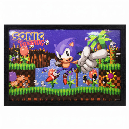 SONIC - GREEN HILL ZONE POINT 11X17 FRAMED GEL CO
