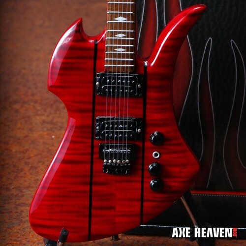 Slash B.C. Rich 1979 Red Stained Mockingbird 10 Inch Miniature Guitar Replica