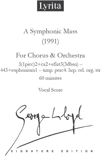 Lloyd: A Symphonic Mass for chorus & orchestra Vocal Score