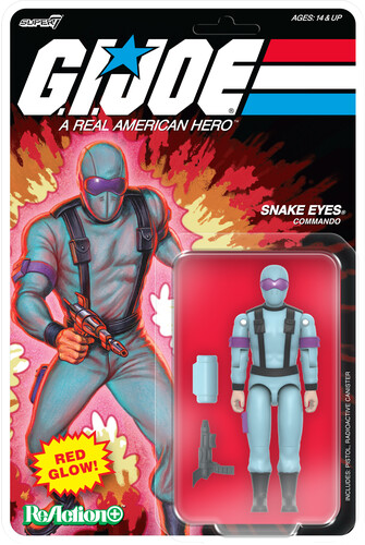 Super7 - G.I. Joe - ReAction+ Wv6 - Snake Eyes (Red Glow, Crystal Poison)