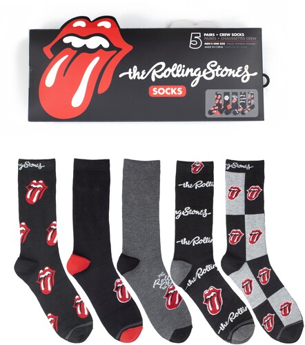 PERRI'S ROLLING STONES CREW SOCKS 5 PACK GIFT BOX
