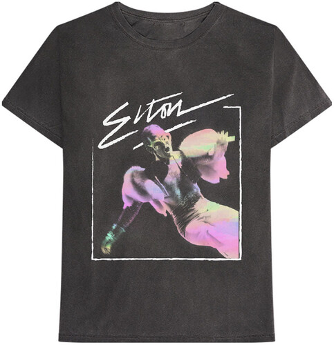 Elton John - Elton John Pride Black Unisex Short Sleeve T-Shirt Large