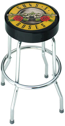 ROCKSAX GUNS N ROSES ROSES BAR STOOL SEAT BLK/ CHRM