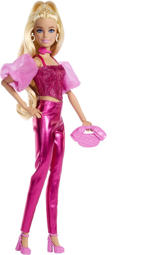 BARBIE DLX STYLE BLONDE HAIR PINK METALLIC