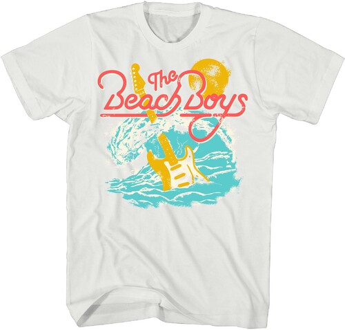 Beach Boys - Surfing Guitar T-Shirt - Medium White 34081117A2