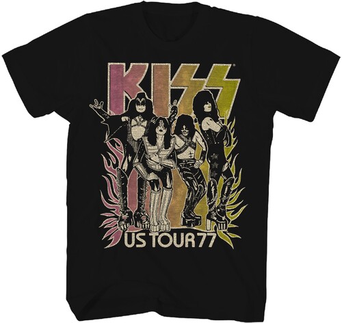 KISS US TOUR 77 GRADIENT TSHIRT SM BLK 38101101A1
