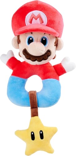 SUPER MARIO BABY 6IN ACTIVITY GRABBER WITH RATTLE
