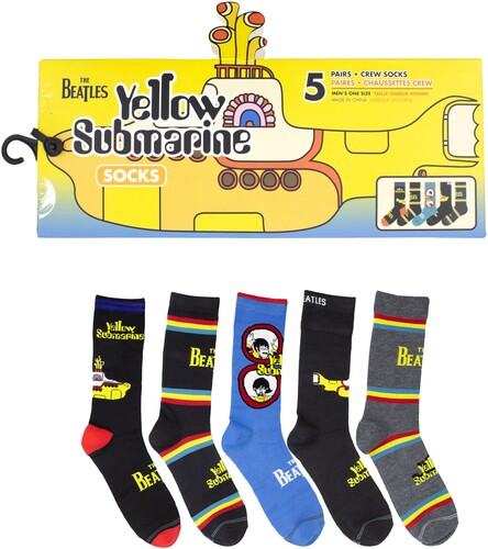 PERRI BEATLES YELLOW SUBMARINE SOCKS 5 PK GIFT BOX