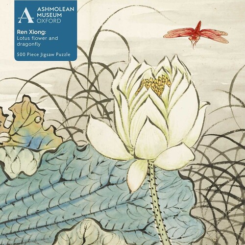 Flame Tree Studio - Adult Jigsaw Puzzle Ashmolean: Ren Xiong: Lotus Flower and Dragonfly:500-piece Jigsaw Puzzle