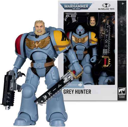 WARHAMMER 40K 7IN FIG W12 SPACE WOLVES GREY HUNTER