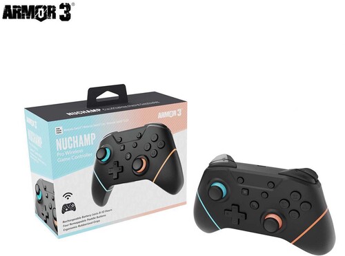 Switch 2 Accessory: Hyperkin-Wireless Controller  Armor NuChamp Orange Blue - Compatible with all Nintendo Switch Models